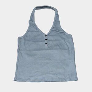 NWT RVCA Dusty Blue Halter Top Size XL